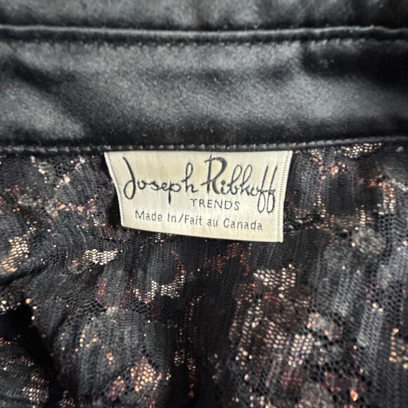 Joseph Ribkoff Trends Womens Floral Sequin Lace Jacket Black Zip Up Lightweight - Picture 3 of 6